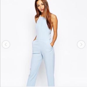 ASOS Premium Halter Neck Jumpsuit - Pale blue / US 4